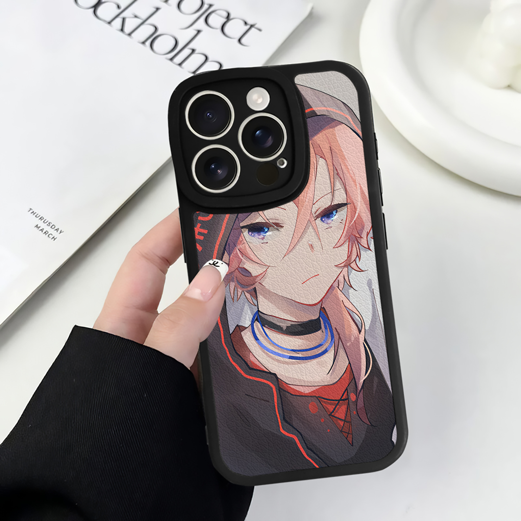 （画像用） 文豪ストレイドッグス Bungo Stray Dogs 【iPhone 16シリーズ対応】シリコンスマホケース（レザー調） 材質：シリコン